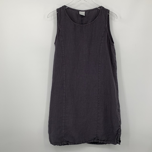 Pure Match Sleeveless linen shift dress gray washed USA Large - Picture 1 of 5
